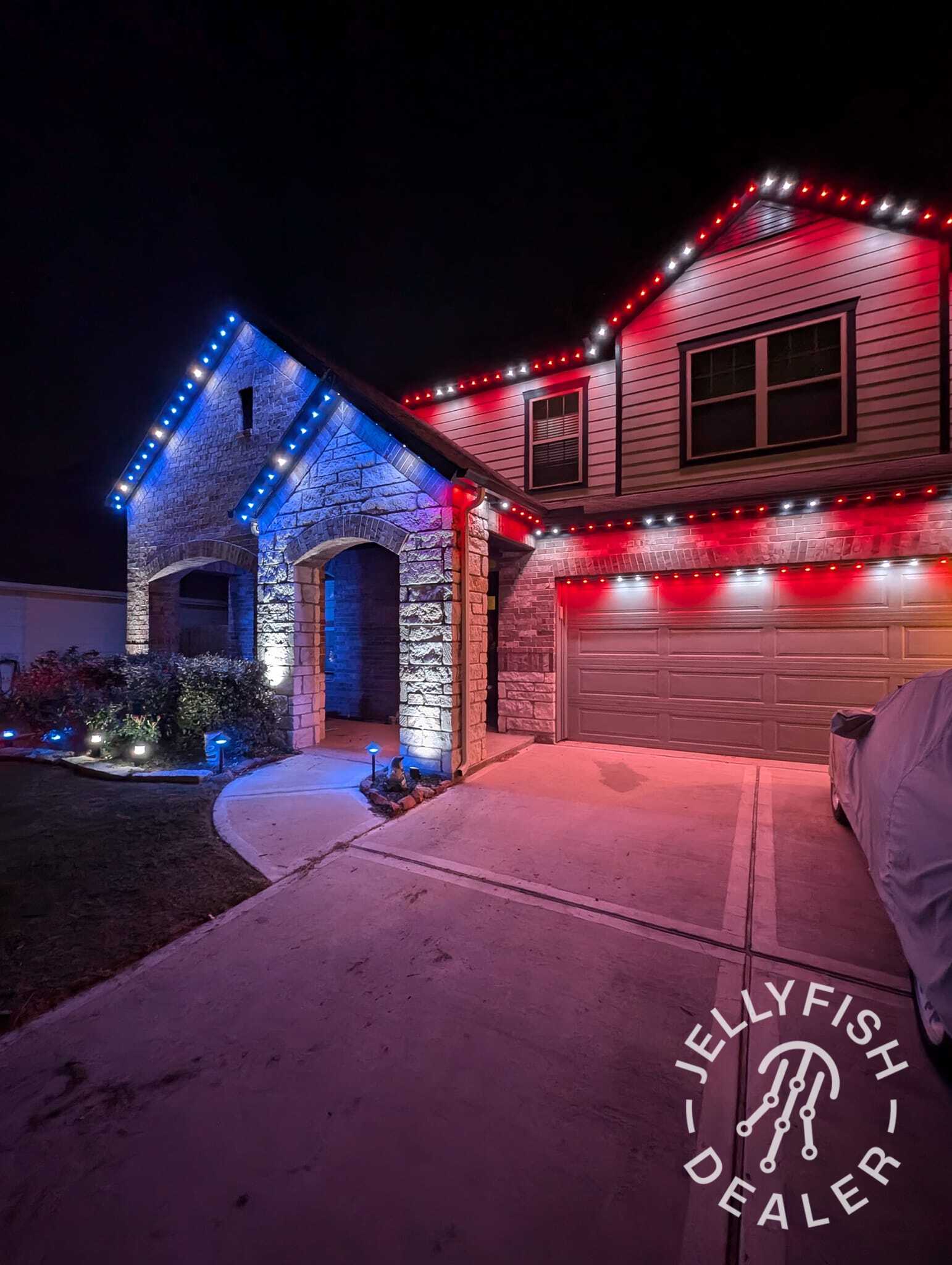 JellyFish lighting on home exterior